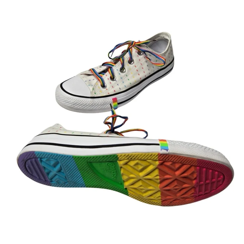 Converse Chuck Taylor All Star Ox Pride Pattern Rainbow Low Top Sneakers W6 M4